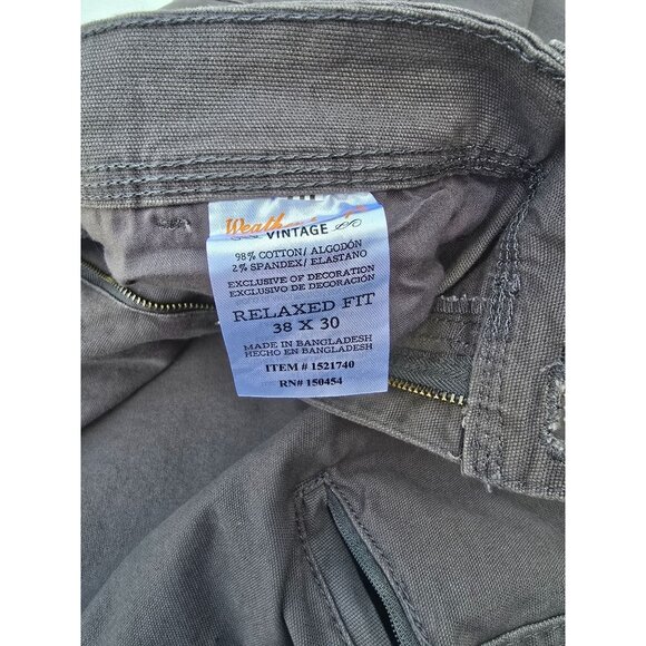 Wrangler Vintage Mens Gray Relaxed Fit Chino Pants W38xL30 Cotton Casual Durable - Picture 7 of 8